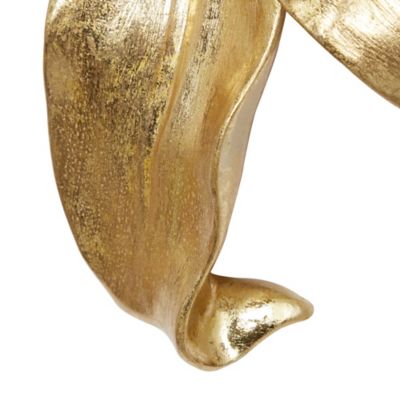 Image showing  Gold Polystone Contemporary Flowers Wall Decor, 3 pc.