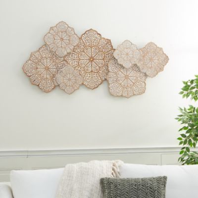 Harper & Willow Brown Wood Farmhouse Abstract Wall Decor, 53 in. x 2 in. x 26 in.