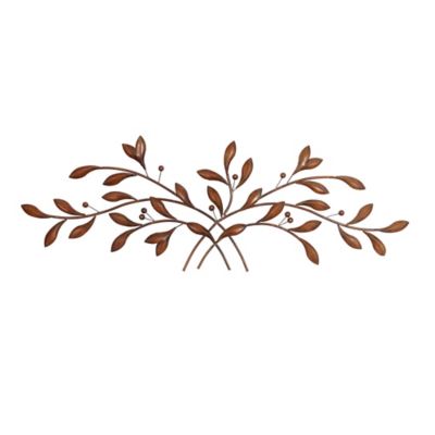 Image showing  Brown Metal Traditional Leaves Wall Decor, 60 in. x 22 in.