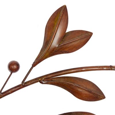 Image showing  Brown Metal Traditional Leaves Wall Decor, 60 in. x 22 in.
