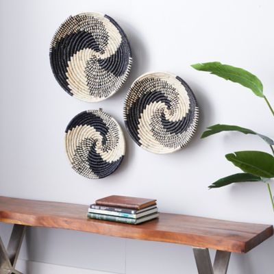 Harper & Willow Black Seagrass Bohemian Abstract Wall Decor, 3 pc.