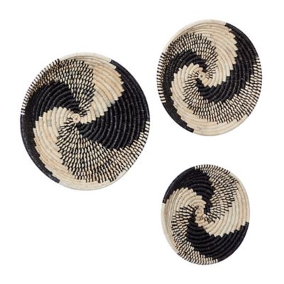 Image showing  Black Seagrass Bohemian Abstract Wall Decor, 3 pc.