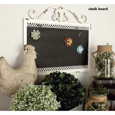 Harper & Willow White Metal Farmhouse Abstract Wall Decor, 22 in. x 1 in. x 19 in.