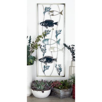 Harper & Willow Metal Coastal Sea Life Wall Decor Set, 11 in. x 29 in., 2 pc.