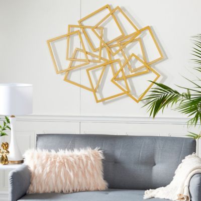 Cosmoliving by Cosmopolitan Gold Metal Contemporary Abstract Wall Decor, 45 in. x 2 in. x 37 in.