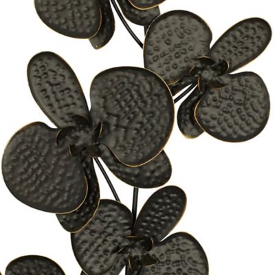 Image showing  Black Metal Contemporary Flowers Wall Decor, 14 in., 36 in., 2 pc.