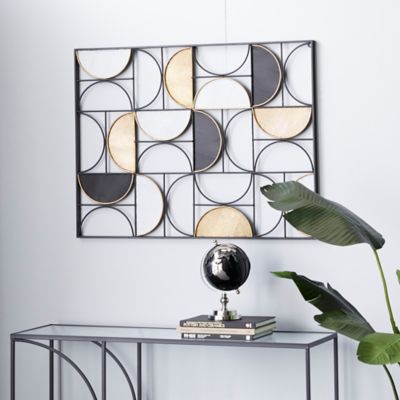 Harper & Willow Black Metal Contemporary Abstract Wall Decor, 30 in. x 1 in. x 40 in.