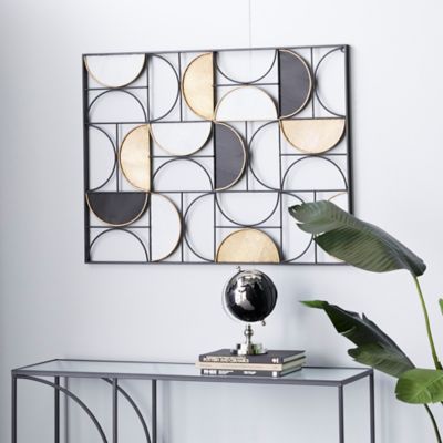 Harper & Willow Black Metal Contemporary Abstract Wall Decor, 30 in. x 40 in.