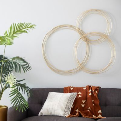 Cosmoliving by Cosmopolitan Metal Contemporary Abstract Circles Wall Decor, 44 in. x 35.5 in. x 2.88 in.