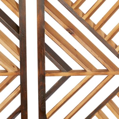 Image showing  Brown Wood Contemporary Geometric Wall Decor, 12 in., 35 in., 3 pc.