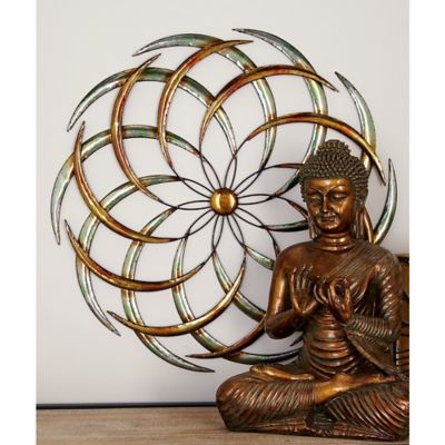 Harper & Willow Grey Metal Contemporary Ornamental Wall Decor, 24 in. x 24 in.
