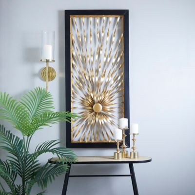 Harper & Willow Silver Metal Contemporary Abstract Wall Decor, 24 in. x 3 in. x 52 in.