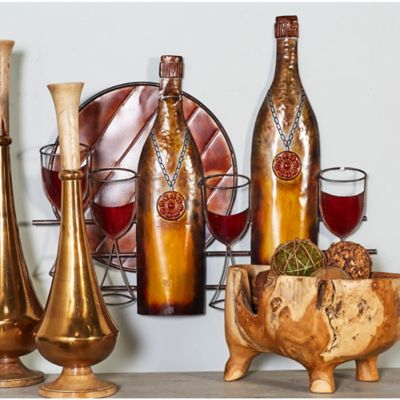 Harper & Willow Copper Metal Traditional Food and Drink Wall Decor, 30 in. x 2 in. x 24 in.