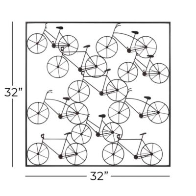 Image showing  Black Metal Rustic Transportation Wall Decor, 32 in. x 32 in.