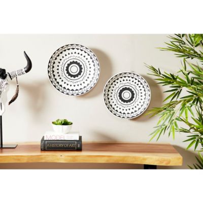 Harper & Willow Black Ceramic Eclectic Abstract Wall Decor, 15 in., 14 in., 2 pc.