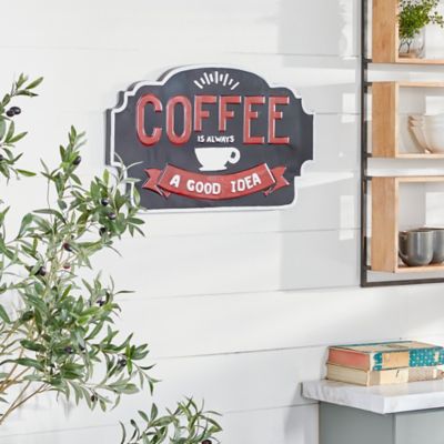 Harper & Willow Black Metal Farmhouse Words and Text Wall Decor, 24 in. x 1 in. x 15 in.