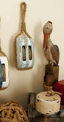 Harper & Willow Blue Wood Coastal Wall Decor, 14 in. x 5 in. x 4 in.