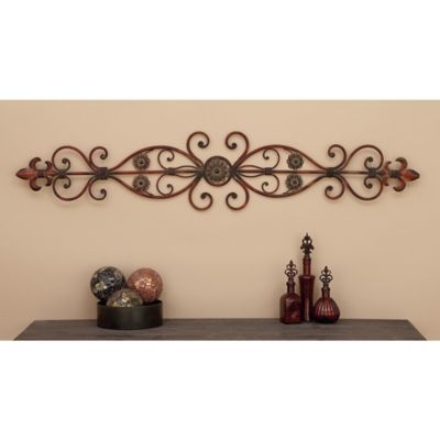 Harper & Willow Brown Metal Rustic Ornamental Wall Decor, 54 in. x 2 in. x 11 in.