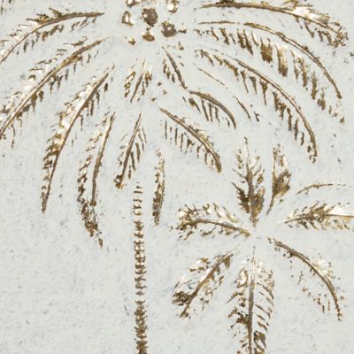 Image showing  Gold Metal Coastal Flowers Wall Decor, 14 in. x 33 in.
