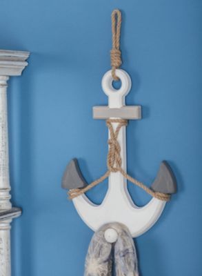 Harper & Willow White Wood Coastal People Wall Decor, 12 in. x 23 in.