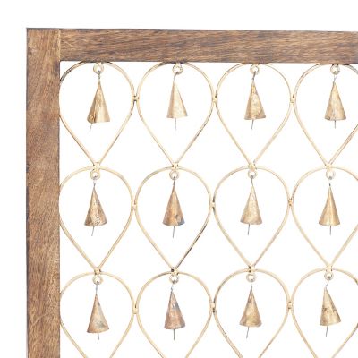 Image showing  Brown Mango Wood Farmhouse Abstract Wall Decor, 16 in., 16 in., 2 pc.