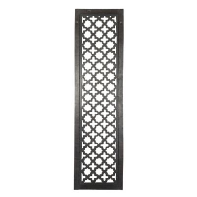 Image showing  Black Wood Handmade Carved Geometric Wall Decor, 20 in. x 1 in. x 72 in.