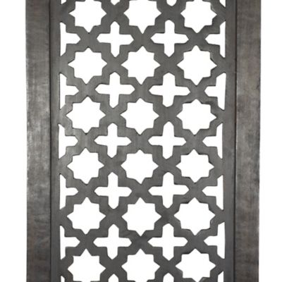 Image showing  Black Wood Handmade Carved Geometric Wall Decor, 20 in. x 1 in. x 72 in.