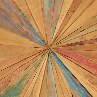 Image showing  Brown Teak Wood Rustic Abstract Wall Decor, 28 in. x 28 in.