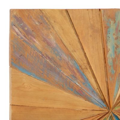Image showing  Brown Teak Wood Rustic Abstract Wall Decor, 28 in. x 28 in.