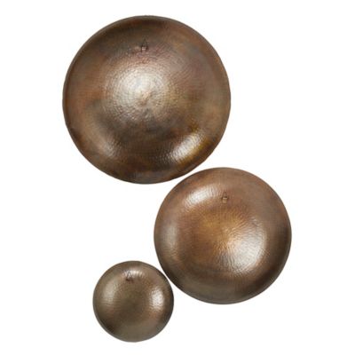 Image showing 2 th Harper & Willow Bronze Metal Glam Abstract Wall Decor, 35 in., 29 in., 17 in., 3 pc.