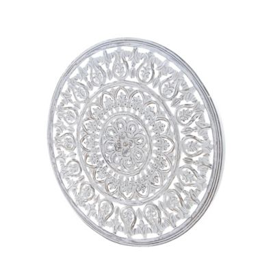 Image showing  White Wood Traditional Flowers Wall Decor, 36 in. x 1 in. x 36 in.