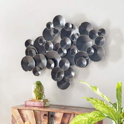 Harper & Willow Black Metal Contemporary Abstract Wall Decor, 45 In. X 