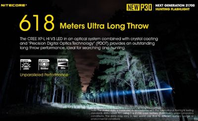 Image showing 5 th Nitecore 1,000-Lumen NEW P30 676 Yard Long Throw Hunting Flashlight