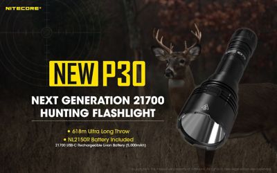 Image showing 7 th Nitecore 1,000-Lumen NEW P30 676 Yard Long Throw Hunting Flashlight