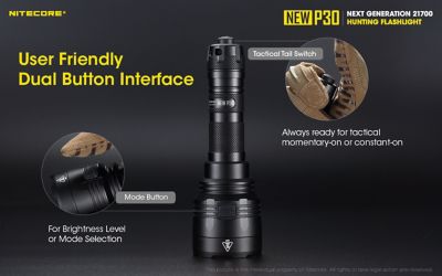 Image showing 11 th Nitecore 1,000-Lumen NEW P30 676 Yard Long Throw Hunting Flashlight