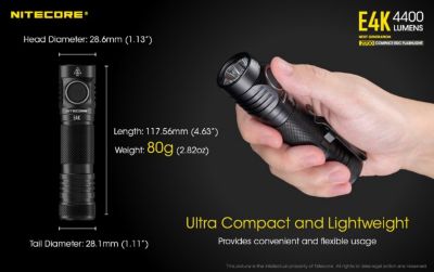 Image showing  4,400-Lumen E4K EDC Flashlight with USB-C Rechargeable Battery