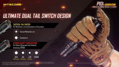 Image showing 10 th Nitecore 1,800-Lumen P10i USB-C Rechargeable Flashlight