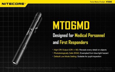Image showing  MT06MD Nichia 219B 2xAAA LED Pen light, Pupil Gauge, FL-NITE-MT06MD-PG