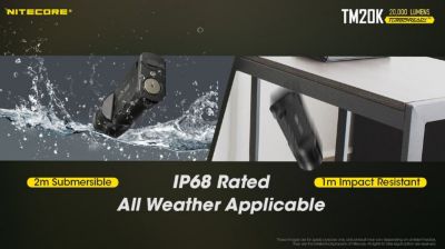 Image showing 6 th Nitecore 20,000-Lumen TM20K Rechargeable Flashlight, Tiny Monster