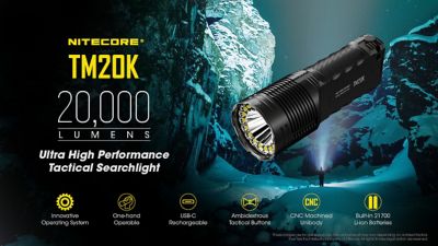 Image showing 9 th Nitecore 20,000-Lumen TM20K Rechargeable Flashlight, Tiny Monster