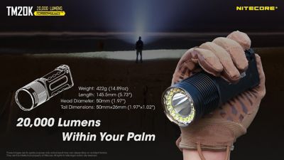 Image showing 12 th Nitecore 20,000-Lumen TM20K Rechargeable Flashlight, Tiny Monster