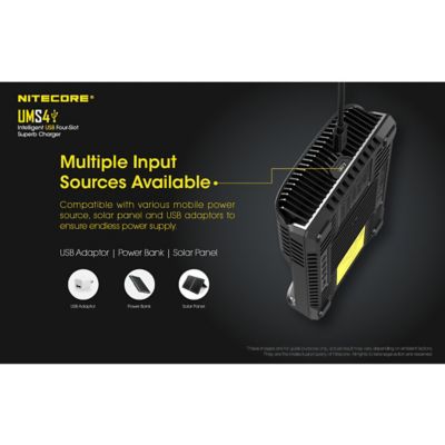 Image showing 5 th Nitecore 5V UMS4 Intelligent USB 4-Slot Superb Battery Charger