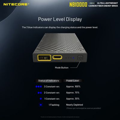Image showing 5 th Nitecore 10,000 mAh NB10000 Gen 2 USB/USB-C Quick-Charge Power Bank