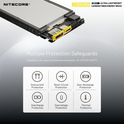 Image showing 7 th Nitecore 10,000 mAh NB10000 Gen 2 USB/USB-C Quick-Charge Power Bank