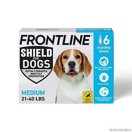 Frontline Shield Flea and Tick Prevention for Dogs 21-40 lb., 6-Pack