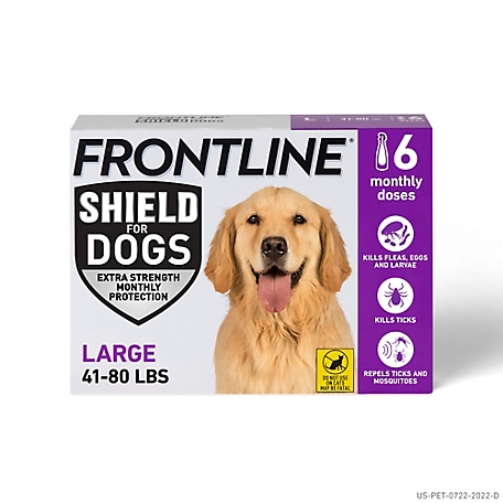 Frontline Shield Flea and Tick Prevention for Dogs 41-80 lb., 6-Pack