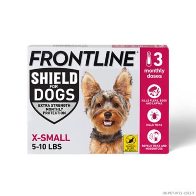 Frontline Shield Flea and Tick Treatment for Extra Small Dogs, 5-10 lb., 3 Doses (3-Month Protection)