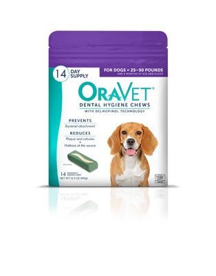 OraVet Dental Chews Dog Treats, Medium, 14 pk.