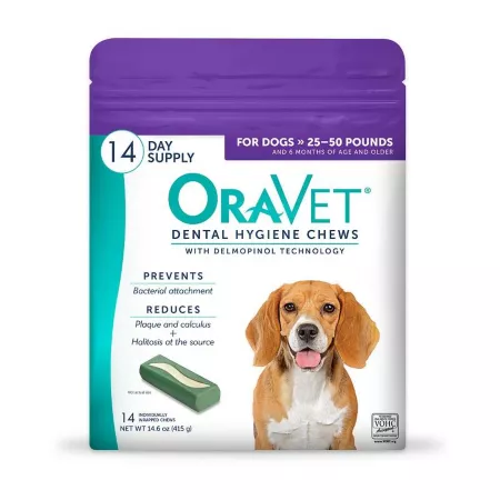 OraVet Dental Chews Dog Treats Medium 14 ct Dog Dental Treats & Chews