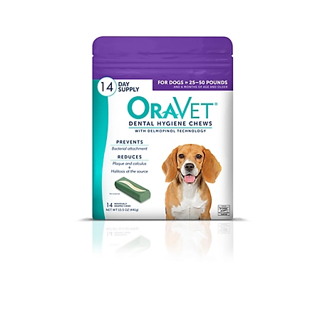 OraVet Dental Chews Dog Treats, Medium, 14 ct.